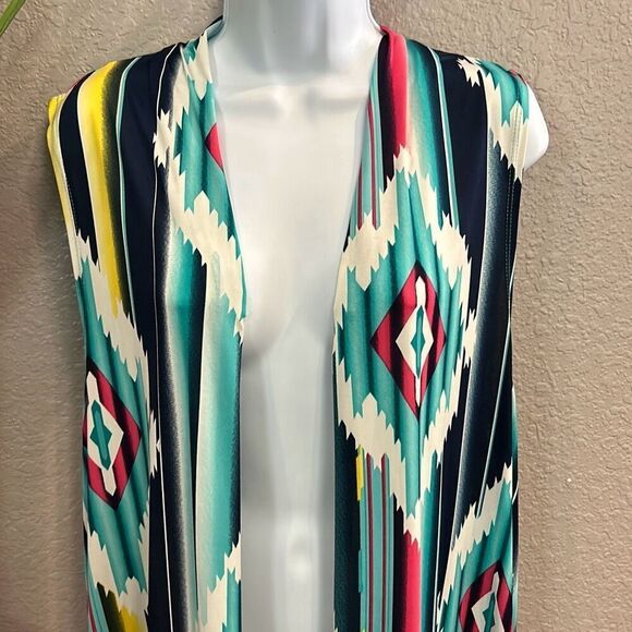 #212 R.Rouge Aztec printed sleeveless cover-up/guardian size XL - Picture 2 of 11